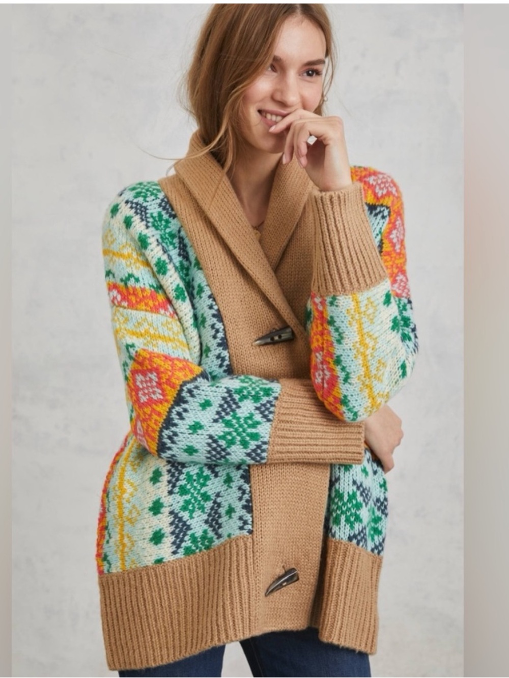 ILLA ILLA cardigan sweater fair isle Shawl neck